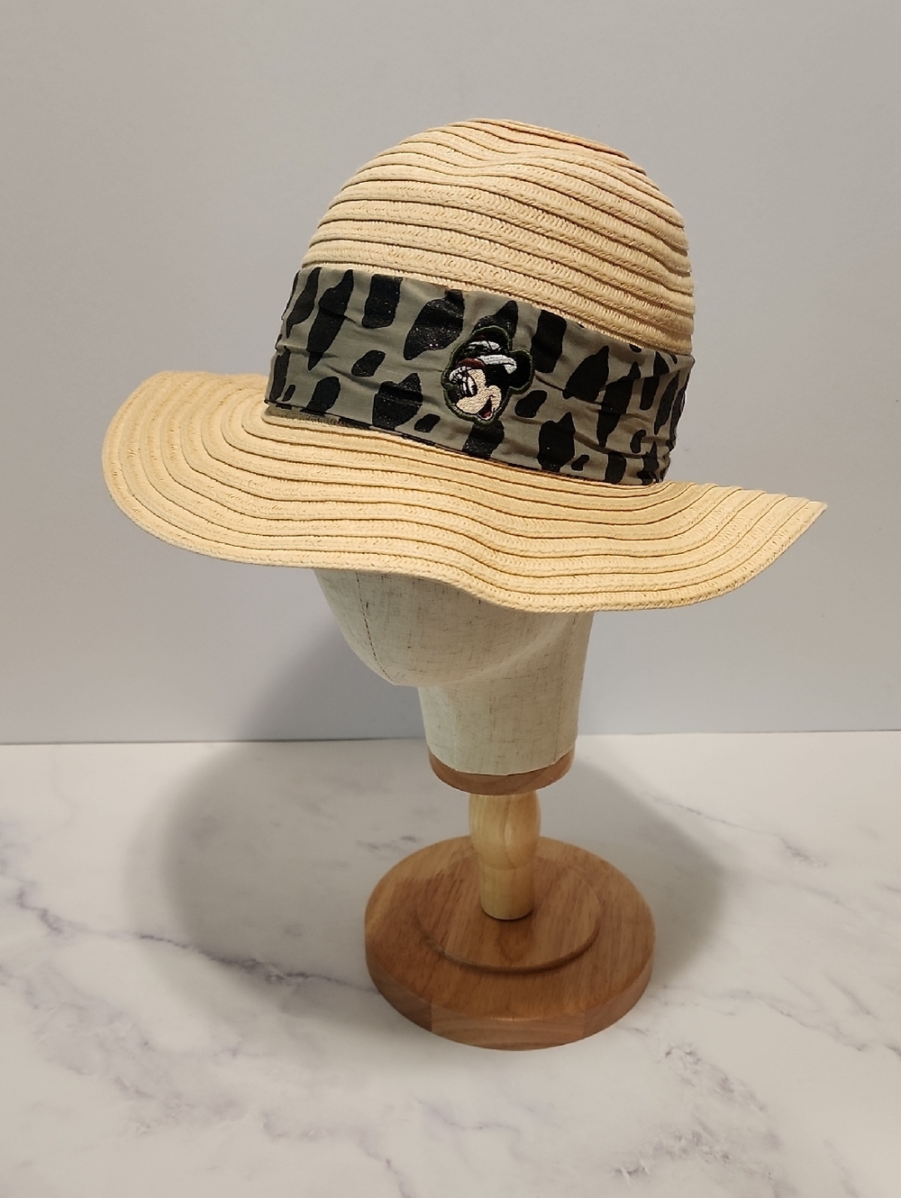 Disney Leopard Print Band Straw Hat